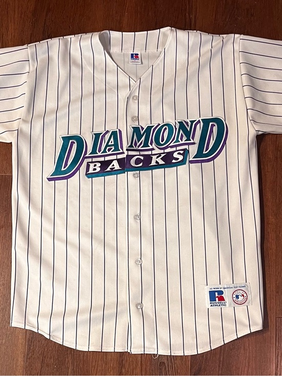 Russell Athletic Other - Vintage Arizona Diamondbacks Jersey Pinstripe Russell MLB 90s Large Made In USA